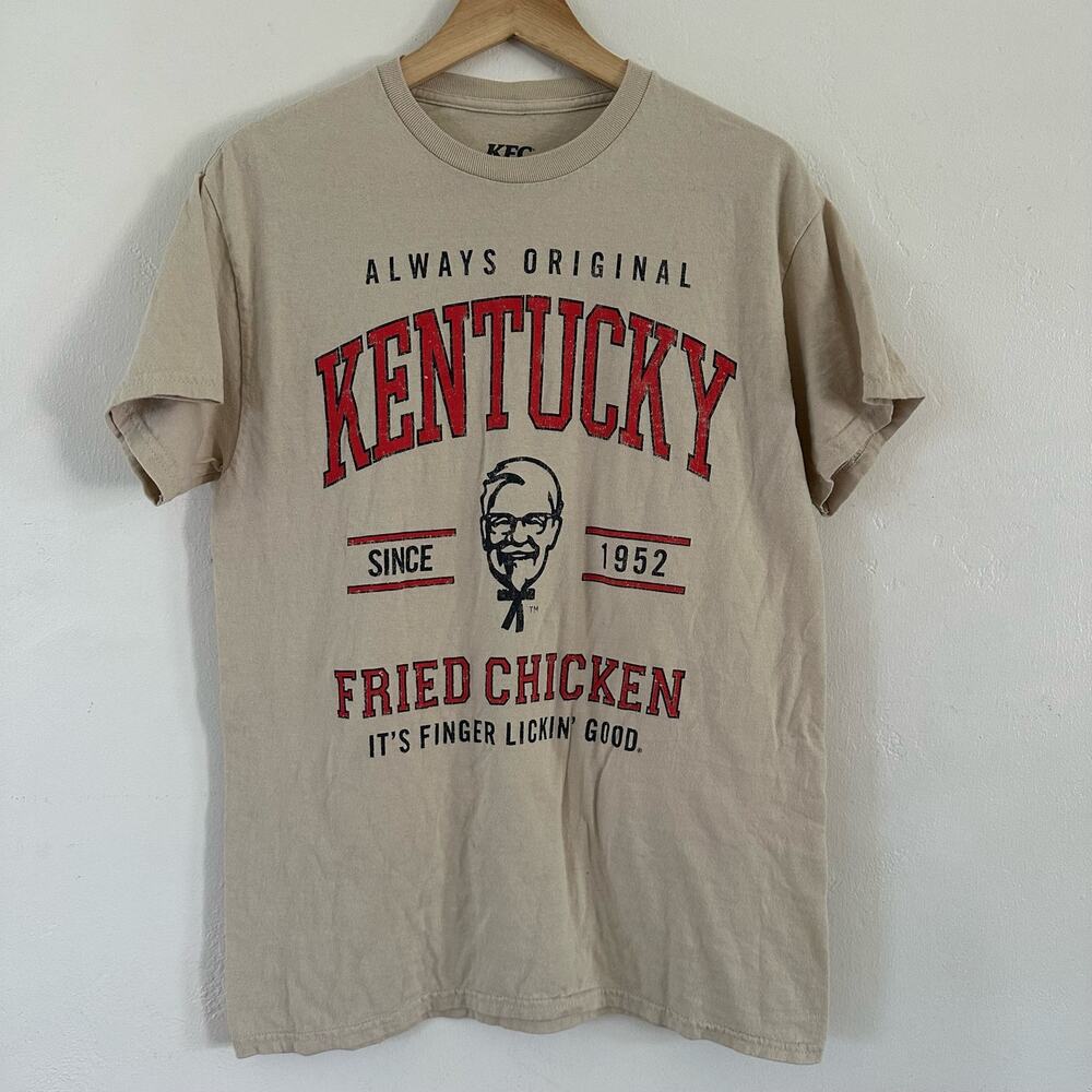 Kentucky Fried Chicken KFC Short Sleeve‎ T Shirt Size Medium Beige Tan